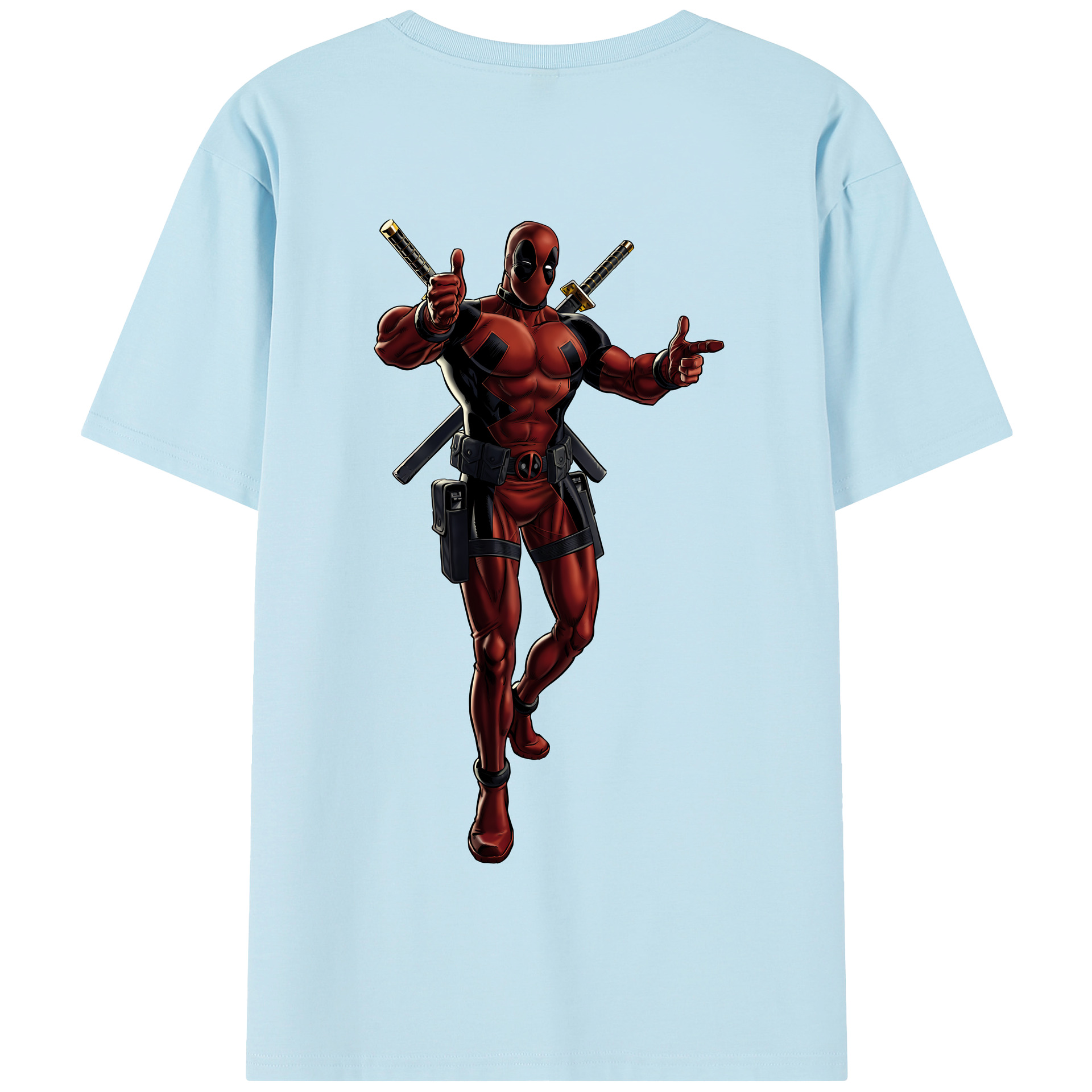 （画像用） Deadpool デッドプール 綿100％半袖Tシャツ（背面プリント）